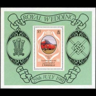 DOMINICA 1981 - Scott# 704 S/S Royal Wedding MNH - Dominica (1978-...)