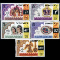 DOMINICA 1977 - Scott# 521-5 QEII Reign Set Of 5 MNH - Dominica (1978-...)
