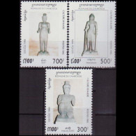 CAMBODIA 1995 - Scott# 1431-3 Statues Set Of 3 MNH - Cambodia