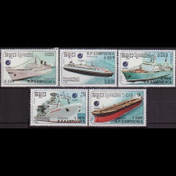 CAMBODIA 1988 - Scott# 860-4 Ships 20c-1.5r MNH - Cambodia