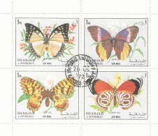 SHARJAH 1304-1307,used - Schmetterlinge