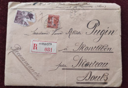 Lettre Recommandée Vernaison Pour Montlebon Par Morteau - Altri & Non Classificati