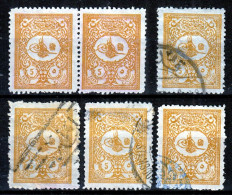 ⁕ Turkey 1901 - 1905 ⁕ Tughra Of Abdul Hamid II. / Coat Of Arms / Foreign Post 5 Pa. Mi.100 ⁕ 6v (unused / Used) - Used Stamps