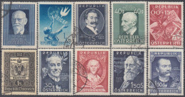 AUSTRIA 1948-1952, TEN COMPLETE USED STAMPS With GOOD QUALITY - Usati