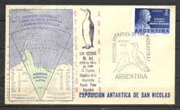 Argentina 1961 , Antarctic Expo San Nicolas , Peguin Mark And Cancellation - Otros & Sin Clasificación