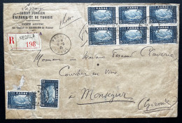 SP MAROC / GRANDE ENVELOPPE RECOMMANDEE / FEDALA 1935 POUR MONSEGUR GIRONDE FRANCE / CREDIT FONCIER / MOULAY IDRISS - Cartas & Documentos