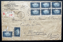 SP MAROC / GRANDE ENVELOPPE RECOMMANDEE / FEDALA 1935 POUR MONSEGUR GIRONDE FRANCE / CREDIT FONCIER / MOULAY IDRISS - Briefe U. Dokumente