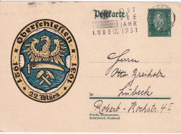 G018 Germany Luebeck 1931 Stationery Firma Robert Moede Terra-Asia - Cartes Postales