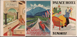 St. Moritz 3 Cartoline Riproduzioni D'epoca - St. Moritz