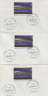 ENV 67 . 1er Jour . 75 . Paris . 3 Enveloppes Identiques . Pierre Soulages . 20 12 1986 . TP N° 2448 . - Commemorative Postmarks