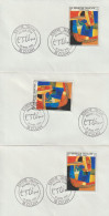 ENV 68 . 1er Jour . 18 . Culan . 3 Enveloppes Identiques . Estève Skibet . 12 04 1986 . TP N° 2413 . - Commemorative Postmarks