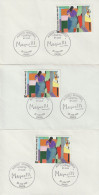 ENV 70 . 1er Jour . 75 . Paris . 3 Enveloppes Identiques . Alberto Magnelli . 14 06 1986 . TP N° 2407 . - Commemorative Postmarks