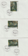 ENV 73 . 1er Jour . 75 . Paris . 3 Enveloppes Identiques . Camille Bryen . 12 09 1987 . TP N° 2493 . - Commemorative Postmarks