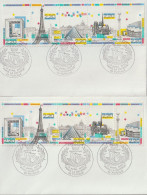 ENV 82 . 1er Jour . 92 . Puteaux . 2 Enveloppes Identiques . Paris 1989 . 14 11 1987 . TP N° 2579 à 2583 . - Commemorative Postmarks