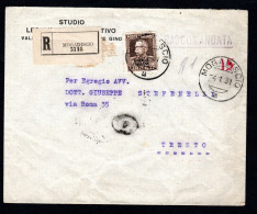 SOMALIA ITALIANA, BUSTA 1931, SASS. 118, MOGADISCIO  X TRENTO - RARO - Somalie