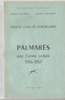 COLLEGE CUVIER DE MONTBELIARD , PALMARES POUR L ANNEE SCOLAIRE 1956/57 - Diplome Und Schulzeugnisse