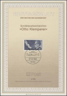 ETB 06/1985 Otto Klemperer, Dirigent - 1. Tag - FDC (Ersttagblätter)