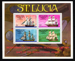 St. Lucia Block 8 Mit 376C-379C Postfrisch Schifffahrt #GN367 - St.Lucia (1979-...)