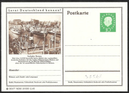 Germania/Germany/Allemagne: Intero, Stationery, Entier, Porto Marittimo Di Brema, Seaport Of Bremen, Port Maritime De Br - Schiffe