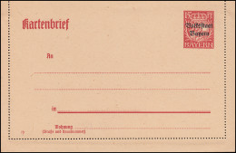 Bayern Kartenbrief K 8 Volksstaat 15 Pf Gelblich, Wie Verausgabt ** - Postal  Stationery