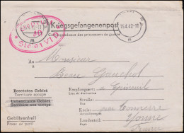 Kriegsgefangenenpost Stalag VI D Dortmund, Tarnstempel 15.4.1942 Nach Frankreich - Feldpost 2. Weltkrieg