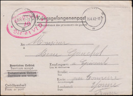 Kriegsgefangenenpost Stalag VI D Dortmund, Tarnstempel 15.4.1942 Nach Frankreich - Feldpost 2e Guerre Mondiale