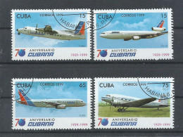 CUBA   YVERT   3834/37 - Flugzeuge