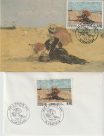 ENV 93 . 1er Jour . 14 . Honfleur . Enveloppe Et CP . Eugène Boudin . 23 05 1987 . TP N° 2474 . - Commemorative Postmarks