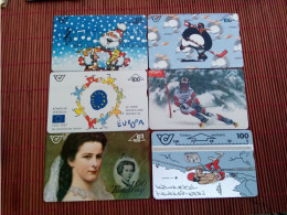 6 Phonecards Austria 100 Units Used Rare - Oesterreich