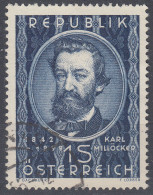 AUSTRIA 1949, KARL MILLÖCKER-COMPOSER, COMPLETE USED STAMP With GOOD QUALITY, - Used Stamps