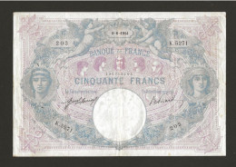 Billet De 50 Francs Bleu Et Rose. - ...-1889 Franchi Antichi Circolanti Durante Il XIX Sec.