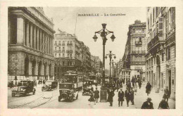 13 - Marseille - La Cannebière - Animée - Tramway - Automobiles - CPA - Voir Scans Recto-Verso - Canebière, Centro Città