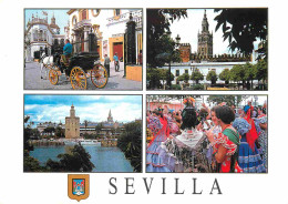 Espagne - Espana - Andalucia - Sevilla - Multivues - Calèche - Chevaux - Folklore - Espana - CPM - Voir Scans Recto-Vers - Sevilla (Siviglia)