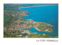 66 - Port Vendres - Vue Générale Aérienne - Port Vendres Puis Collioure Puis Le Début Des Plages Sabloneuses ( Le Racou  - Port Vendres