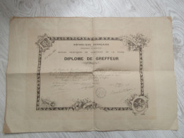 DIPLOME DE GREFFEUR 1896 - Diplômes & Bulletins Scolaires