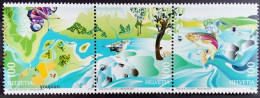 Switzerland 2013, Naturalisation Of Water Bodies, MNH Stamps Strip - Unused Stamps