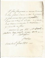 N°1951 ANCIENNE LETTRE DE JOSEPH BONAPARTE A SEVILLE DATE 15 FEVRIER 1810 - Historical Documents