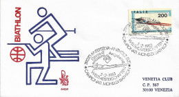 Fdc Venetia: BIATHLON 1983 Viaggiata, Annullo  Speciale Anterselva - FDC