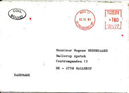 France Cover With Meter Cancel Paris 12-11-1981 Sent To Denmark - Covers & Documents