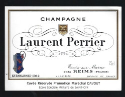 Rare Etiquette Champagne Laurent Perrier  Tours Sur Marne Marne 51 Cuvée Réservée école Spéciale Militaire De Saint -Cyr - Champagner