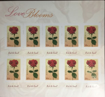 Australia 2008 Love Blooms Roses Flowers Scratch & Sniff Sheetlet MNH - Rozen