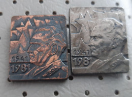 Josip Broz Tito 1941/1981 Yugoslavia  Pins - Personaggi Celebri