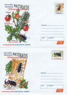 ROMANIA 2005: NATURE PROTECTION - INSECTS, LADY BUG 2 Unused Prepaid Postal Stationery Covers - Registered Shipping! - Ganzsachen