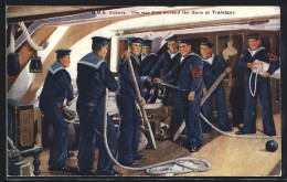 Pc Trafalgar, Kriegsschiff, H.M.S. Victory, The Way They Worked The Guns At Trafalgar, Matrosen An Kanone Unter Deck  - Guerra