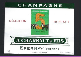 Etiquette Champagne Sélection Brut 5 A Charbaut & Fils Epernay Marne 51 " Fête Des Conscrits, Amicale Classe 65" - Champagner