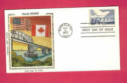 FDC Des USA EUAN De 1977 - YT N° 1169 - 50ème Anniversaire Du Pont De La Paix - Colombe - Puentes