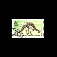 DDR / East-Germany: 'Museum Für Naturkunde, 1990' / 'Natural History Museum – Dinosaur', Mi 3325; Yv 2925; Sc 2813 Oo - Fósiles