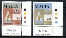 MALTA 1981 WORLD FOOD DAY GIORNATA MONDIALE DELL'ALIMENTAZIONE COMPLETE SET SERIE COMPLETA MNH - Malte