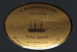 Etiquette Champagne Brut Prestige Rosé  Cuvée Spéciale Ecole Navale  Promotion 2004 Pierre Mignon Le Breuil Marne 51 - Champagner