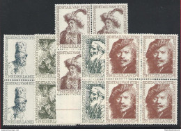 1956 OLANDA - N. 649/653 5 Valori MNH/** Blocco Di Quattro - Autres & Non Classés